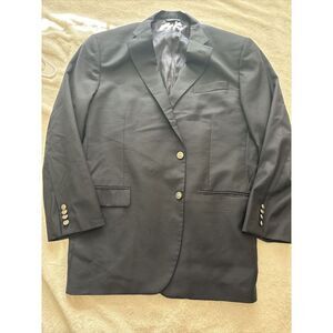 Brooks Brothers Men's 48L Blazer Sport Jacket - Navy Blue Wool with Gold Buttons